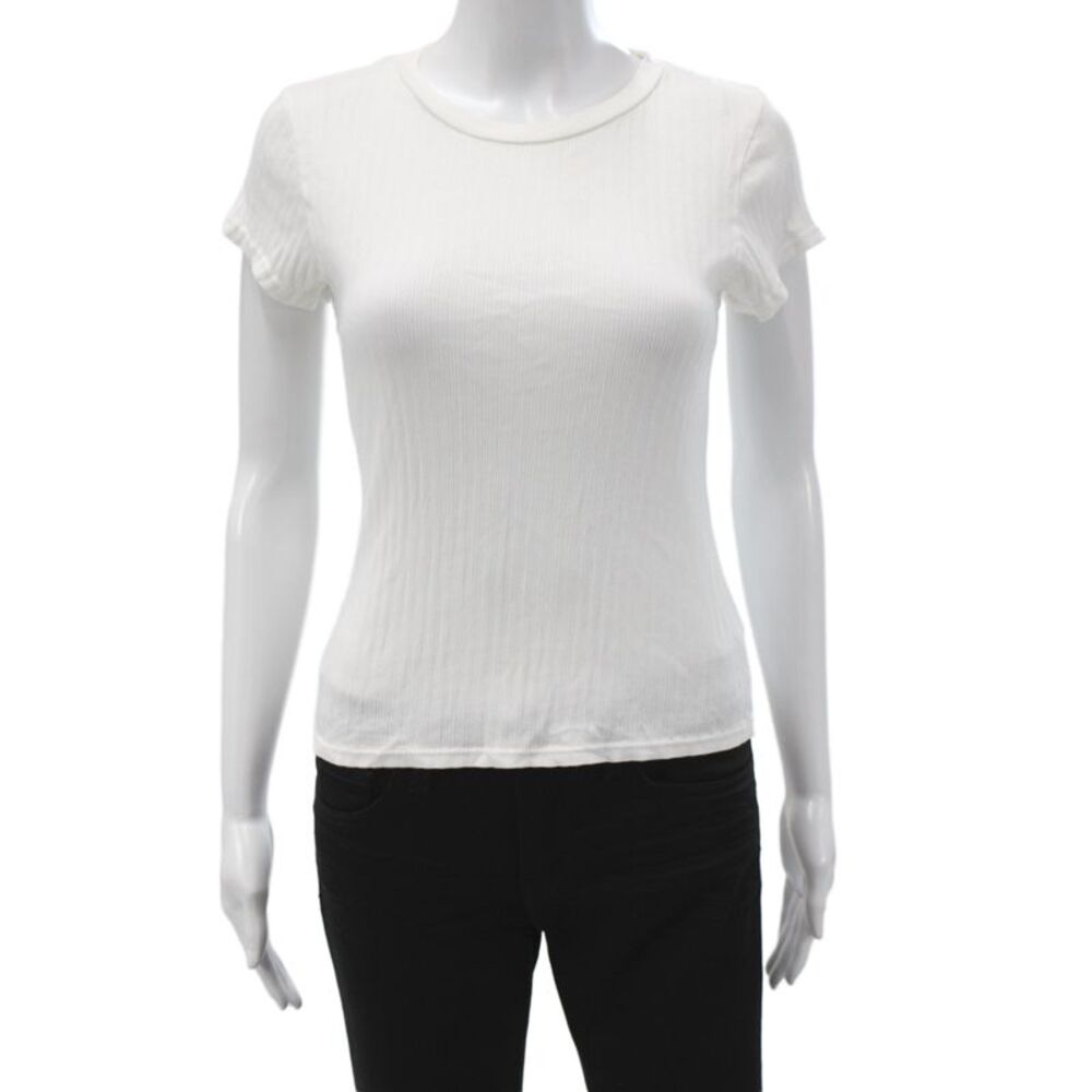 Perfect White Tee Women White Crewneck Tee Short Sleeve Supima Cotton Size S